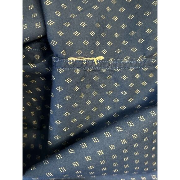 Nautica Men`s Classic-Fit Blue Geo Design Long Sleeve Logo Shirt Medium Pocket - Picture 5 of 7